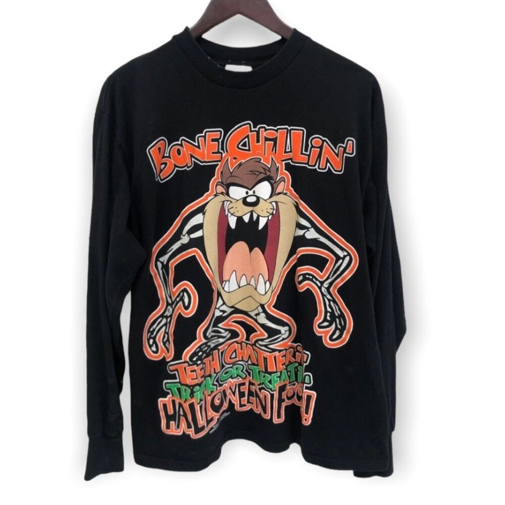 Vintage 1996 Taz Halloween Shirt Glow in the Dark Size L